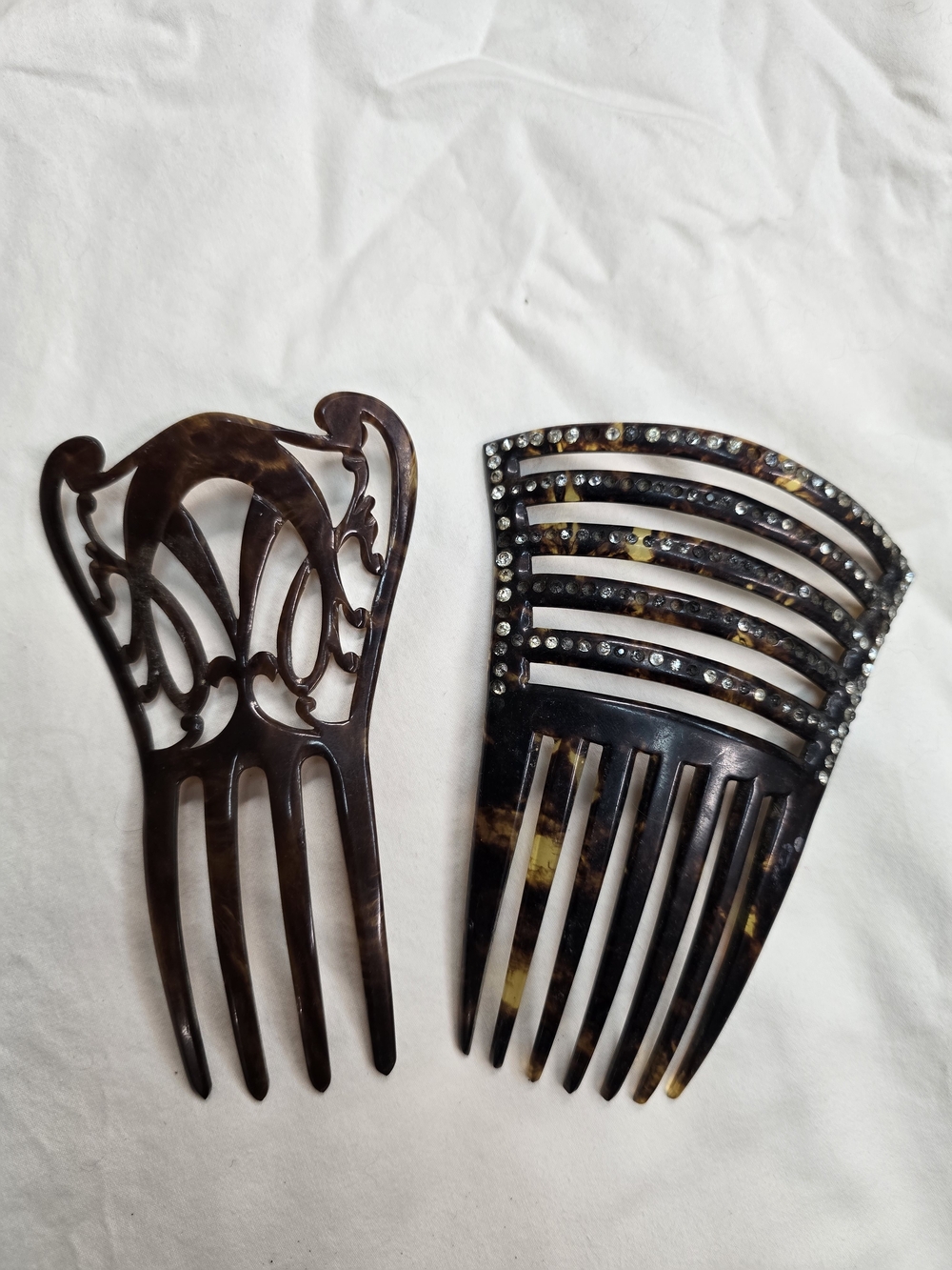 Tortoiseshell Decorative Hair Comb - Brown Set Of 2